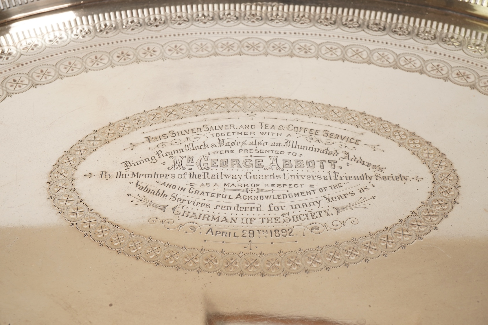 A late Victorian five piece silver tea and coffee service, all pieces with makers marks for John Edward Bingham and Walker & Hall